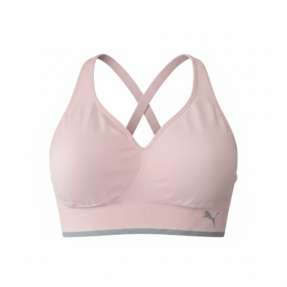 Puma Light Pink Sports Bra Cross Back